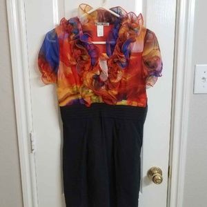 Women One Piece Ruffled-Top Dress